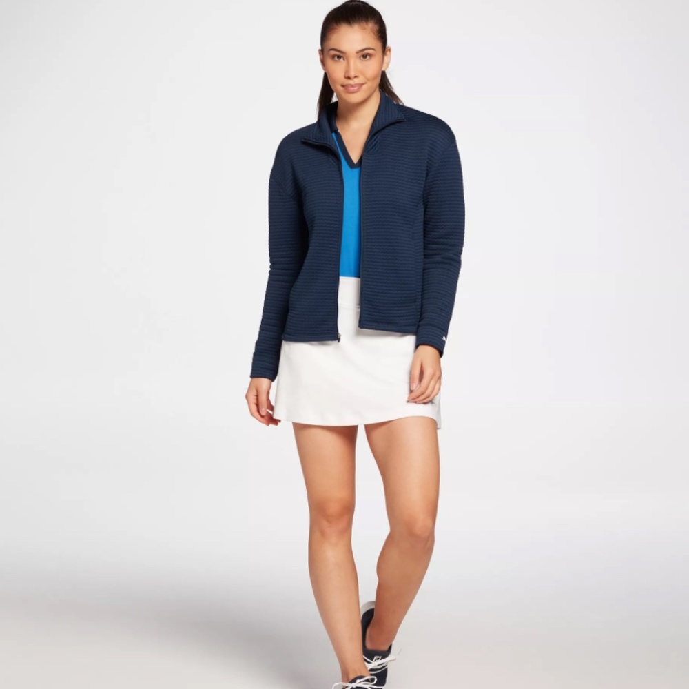 ORVIS Full Zip Jacket Navy Blue Lightweight Seersucker Stretch Fabric | M